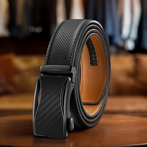Mens Ratchet Belt, Adjustable Slide Belt For Gift Mens Dress Casual 1 3/8",Size Adjustable in Saudi Arabia