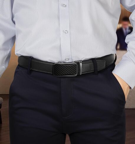 Mens Ratchet Belt, Adjustable Slide Belt For Gift Mens Dress Casual 1 3/8",Size Adjustable in Saudi Arabia