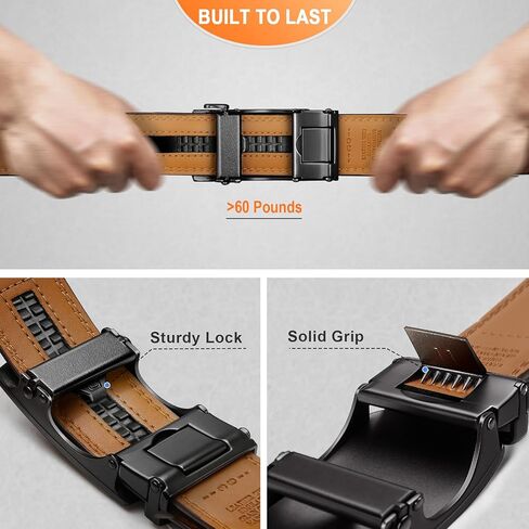 Mens Ratchet Belt, Adjustable Slide Belt For Gift Mens Dress Casual 1 3/8",Size Adjustable in Saudi Arabia