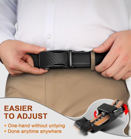 Mens Ratchet Belt, Adjustable Slide Belt For Gift Mens Dress Casual 1 3/8",Size Adjustable in Saudi Arabia
