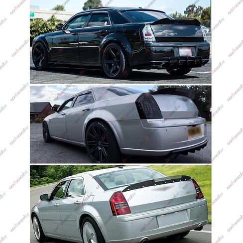 قطعتان من سبويلر Wickerbill الخلفي متوافق مع 2005-2010 Chrysler 300 SRT، شفة جناح غطاء ذيل صندوق السيارة من Wicker Bill مع أداة RivNut تناسب 2005 2006 2007 2008 2009 2010 in Saudi Arabia