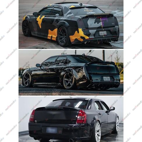 قطعتان من سبويلر Wickerbill الخلفي متوافق مع 2005-2010 Chrysler 300 SRT، شفة جناح غطاء ذيل صندوق السيارة من Wicker Bill مع أداة RivNut تناسب 2005 2006 2007 2008 2009 2010 in Saudi Arabia
