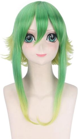 Lord Shengda Megpoid Gumi Cosplay Wig Green Golden Short Layered Fluffy Wig+Wig Cap in Saudi Arabia