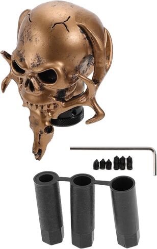 10cm Skull Shift Knob Universal Gear Shifter Knob Resin Stick Shifter Lever Knob for Automatic and Manual Vehicle with 3 Adapter Beige 1 Set in Saudi Arabia