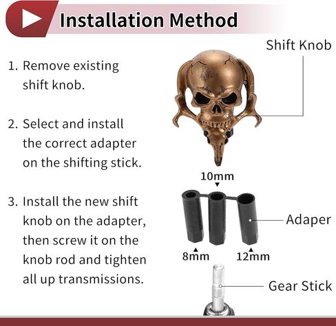 10cm Skull Shift Knob Universal Gear Shifter Knob Resin Stick Shifter Lever Knob for Automatic and Manual Vehicle with 3 Adapter Beige 1 Set in Saudi Arabia