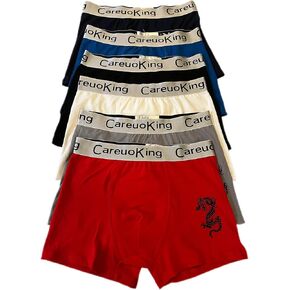 CareuoKing Men's Cotton Boxer Briefs, Dragon Design, 6-Pack, Multicolor in Kuwait