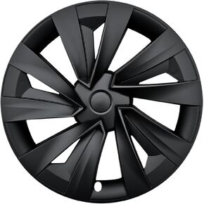FIts 19-Inch Tesla New Model Y Juniper Accessories 2025 Wheel Covers, 4 Covers Per Pack, Made of Sturdy PC ABS Material, R19 Accessories Replacement, Turbine Style, Silver Black in Saudi Arabia