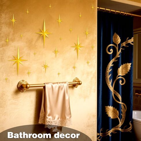 Mid Century Modern Decor,3D Star Art Wall Sculpture,Vintage Starburst Wall Decor,Star Hanging Sculptures Modern Celestial Home Decor,Retro Decor for Living Room Bedroom Front Door Home (18 Pcs) in Kuwait