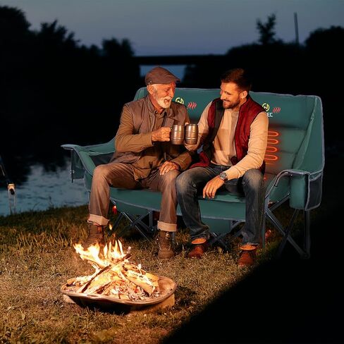 Nice C Double Camping Chair, Camping Chairs, Oversized Loveseat Camping Chair, Camping Couch, Loveseat Camping Chair, Double Camping Chair for Adults, Lawn Chairs, Extra Padded with Cup Holder in Kuwait