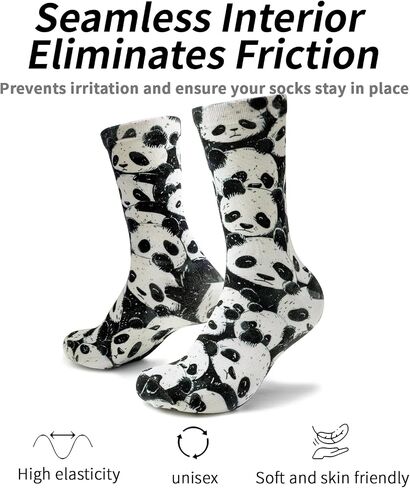 3D Crew Socks for Men & Women - 360° Wrap Print, Moisture-Wicking Novelty Socks Unisex One-Size in Saudi Arabia