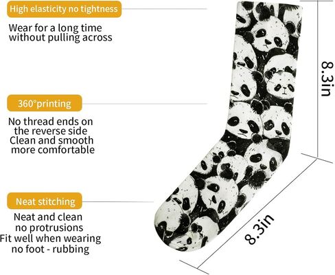 3D Crew Socks for Men & Women - 360° Wrap Print, Moisture-Wicking Novelty Socks Unisex One-Size in Saudi Arabia