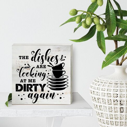 Oh the Places You'll Go Wood Box Sign Home Decor Rustic Nursery Quote Wooden Box Sign Block Plaque for Wall Tabletop Desk Home Nursery Decoration 5" x 5" in Kuwait