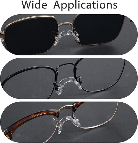 24 PCS U Shaped Eyeglasses Nose Pads, Nose Pads for Glasses Screw Soft Silicone Eye Glasses Noses Pad Non Slip Screw-in Eyeglass Noses Eyeglass Repair Kit with Screws for Eye Glass Sunglass Eyewear in Saudi Arabia