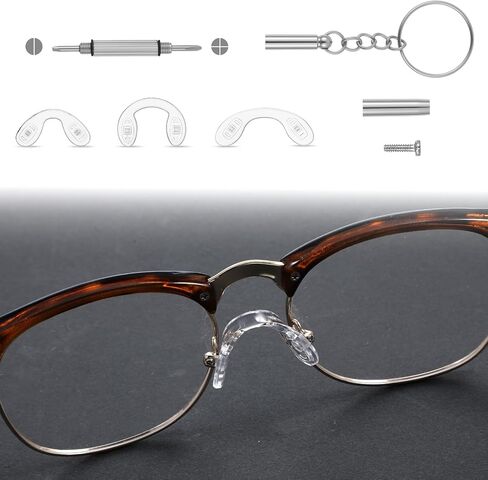 24 PCS U Shaped Eyeglasses Nose Pads, Nose Pads for Glasses Screw Soft Silicone Eye Glasses Noses Pad Non Slip Screw-in Eyeglass Noses Eyeglass Repair Kit with Screws for Eye Glass Sunglass Eyewear in Saudi Arabia