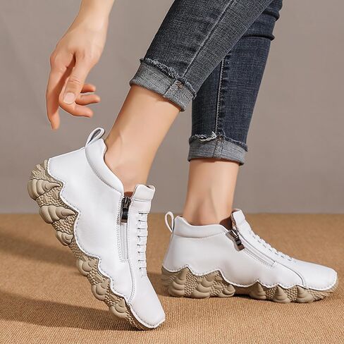 Women's Waterproof Platform Chukka Boots Fashion High Top Non-Slip Breathable Breathable Orthopedic Shoes Outdoor Hiking Walking Casual Sneakers in Saudi Arabia