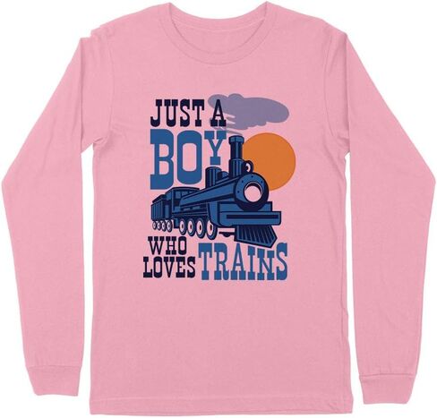 Just a Boy Who Loves Trains Kids Long Sleeve T-Shirt Youth in Saudi Arabia