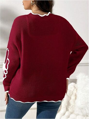 Verdusa Women's Plus Size Floral Cardigan Sweaters Button Front Knit Outerwear Autumn Outfits in Saudi Arabia