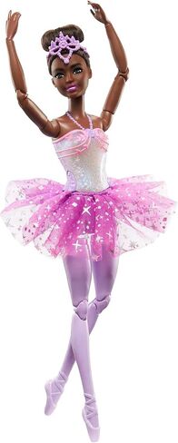 Barbie Dreamtopia Twinkle Lights Ballerina Doll with Blonde Hair & Light-Up Feature Wearing Royal Headband & Pink Tutu in Saudi Arabia