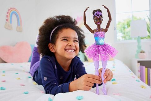 Barbie Dreamtopia Twinkle Lights Ballerina Doll with Blonde Hair & Light-Up Feature Wearing Royal Headband & Pink Tutu in Saudi Arabia