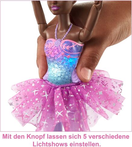 Barbie Dreamtopia Twinkle Lights Ballerina Doll with Blonde Hair & Light-Up Feature Wearing Royal Headband & Pink Tutu in Saudi Arabia