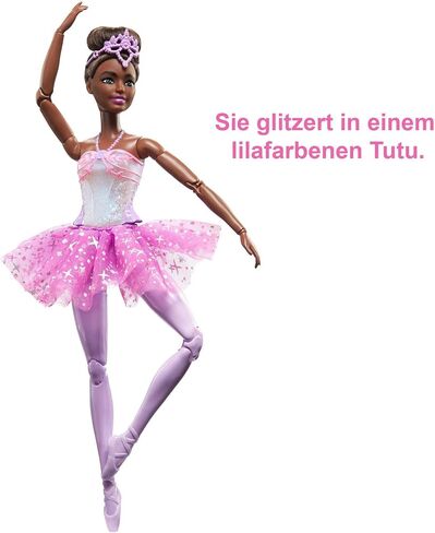 Barbie Dreamtopia Twinkle Lights Ballerina Doll with Blonde Hair & Light-Up Feature Wearing Royal Headband & Pink Tutu in Saudi Arabia