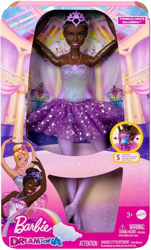 Barbie Dreamtopia Twinkle Lights Ballerina Doll with Blonde Hair & Light-Up Feature Wearing Royal Headband & Pink Tutu in Saudi Arabia