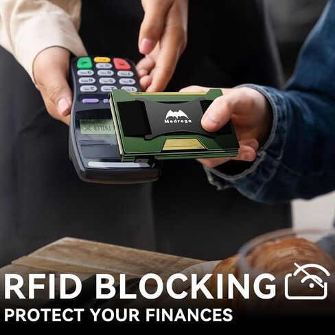 محفظة ذكية للرجال رفيعة للغاية: محفظة معدنية منبثقة - حامل بطاقة ائتمان بجيب أمامي RFID - هدية للزوج الذكر في عيد ميلاد الذكرى السنوية in Saudi Arabia