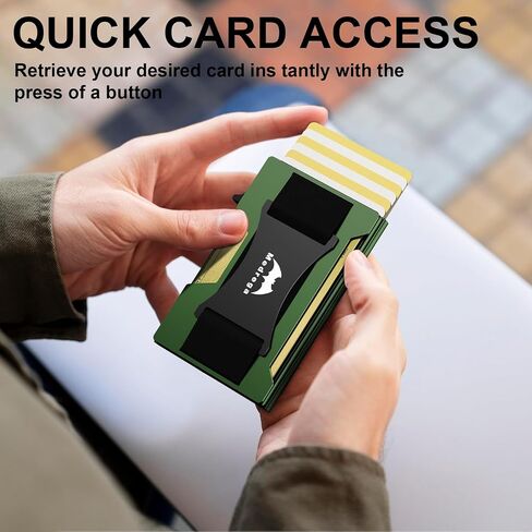 محفظة ذكية للرجال رفيعة للغاية: محفظة معدنية منبثقة - حامل بطاقة ائتمان بجيب أمامي RFID - هدية للزوج الذكر في عيد ميلاد الذكرى السنوية in Saudi Arabia