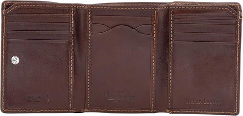 Tony Perotti Men's Italian Leather Trifold RFID Wallet With ID Window, Card Holders, Currency Gusset, Receipt Pockets - Eco-Friendly Vegetable-Tanned Full Grain Leather in Saudi Arabia