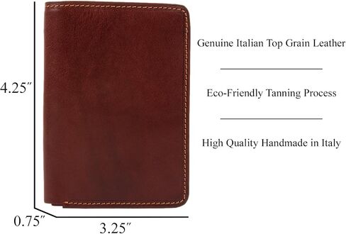 Tony Perotti Men's Italian Leather Trifold RFID Wallet With ID Window, Card Holders, Currency Gusset, Receipt Pockets - Eco-Friendly Vegetable-Tanned Full Grain Leather in Saudi Arabia