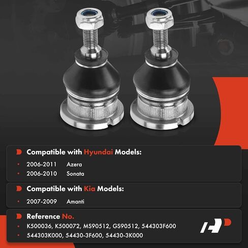 A-Premium 2 × مفاصل كروية أمامية علوية، متوافقة مع Hyundai Sonata 2006-2010، Azera 2006-2011 وKia Amanti 2007-2009 in Saudi Arabia