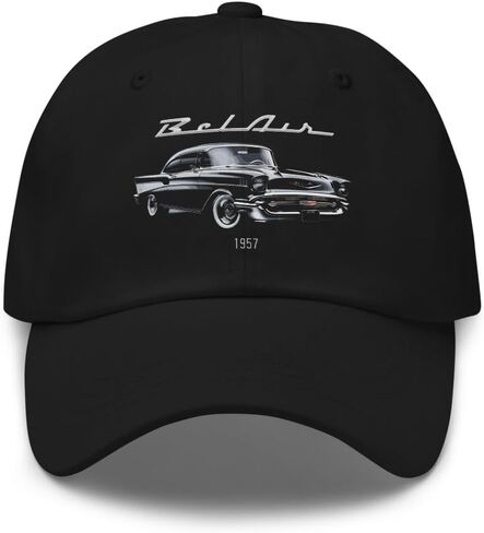1957 Bel Air Dad Hat – Classic Black Chevy Vintage Car Cap for Retro Auto Fans in Saudi Arabia