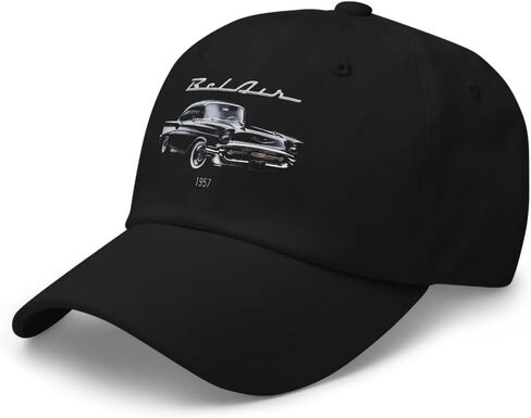 1957 Bel Air Dad Hat – Classic Black Chevy Vintage Car Cap for Retro Auto Fans in Saudi Arabia