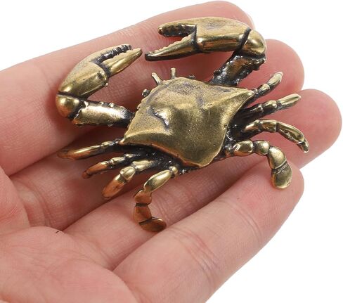 Cabilock 4pcs Coastal Brass Crab Cabinet Knobs, Rustic Ocean Theme Brass Crab Drawer Knobs, Sea Nautical Furniture Pull Handles Decorative Retro Decor for Home Kitchen Cabinets Closet in Saudi Arabia