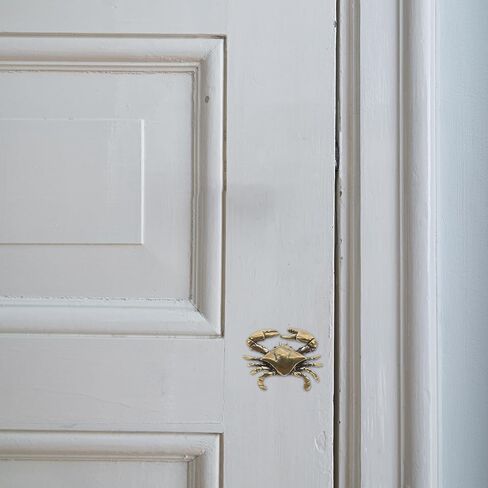 Cabilock 4pcs Coastal Brass Crab Cabinet Knobs, Rustic Ocean Theme Brass Crab Drawer Knobs, Sea Nautical Furniture Pull Handles Decorative Retro Decor for Home Kitchen Cabinets Closet in Saudi Arabia