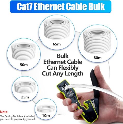 CAT 7 Ethernet Cable 25ft ، Cat 7 SFTP CHELISERET ETHERNET CABLE ، CAT عالية السرعة 7 كابل شبكة الإنترنت 10 جيجابت في الثانية 600 ميجا هرتز ، RJ45 Cat 7 LAN Cable لألعاب مودم جهاز التوجيه in Kuwait