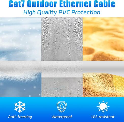 CAT 7 Ethernet Cable 25ft ، Cat 7 SFTP CHELISERET ETHERNET CABLE ، CAT عالية السرعة 7 كابل شبكة الإنترنت 10 جيجابت في الثانية 600 ميجا هرتز ، RJ45 Cat 7 LAN Cable لألعاب مودم جهاز التوجيه in Kuwait