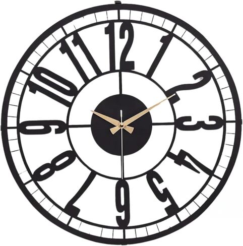 ساعة حائط – ساعات أنيقة لغرفة المعيشة – ساعة حائط كبيرة الحجم مقاس 20 بوصة – Reloj De Pared De Metal – ساعات حائط صامتة لديكور المنزل – ساعات لغرف النوم (Nullo) in Saudi Arabia