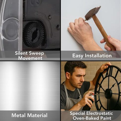 ساعة حائط – ساعات أنيقة لغرفة المعيشة – ساعة حائط كبيرة الحجم مقاس 20 بوصة – Reloj De Pared De Metal – ساعات حائط صامتة لديكور المنزل – ساعات لغرف النوم (Nullo) in Saudi Arabia