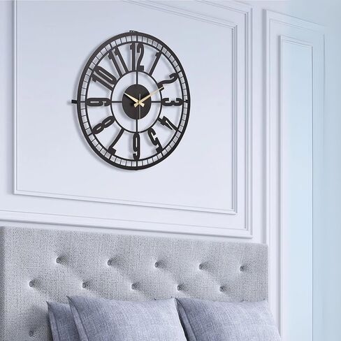 ساعة حائط – ساعات أنيقة لغرفة المعيشة – ساعة حائط كبيرة الحجم مقاس 20 بوصة – Reloj De Pared De Metal – ساعات حائط صامتة لديكور المنزل – ساعات لغرف النوم (Nullo) in Saudi Arabia