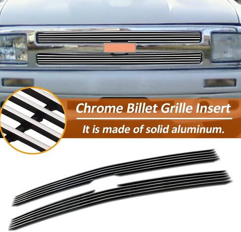 Front Grill Fits 94-97 Chevy S-10 S10 Pickup Main Upper Polished Billet Grille Insert Combo in Saudi Arabia