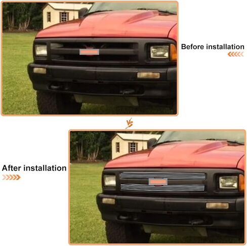 Front Grill Fits 94-97 Chevy S-10 S10 Pickup Main Upper Polished Billet Grille Insert Combo in Saudi Arabia
