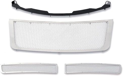 APS Compatible with Chrysler PT Cruiser 2006-2010 Main Upper Lower Bumper Stainless Steel Chrome Mesh Front Grill Grille Insert Combo R71177T in Saudi Arabia