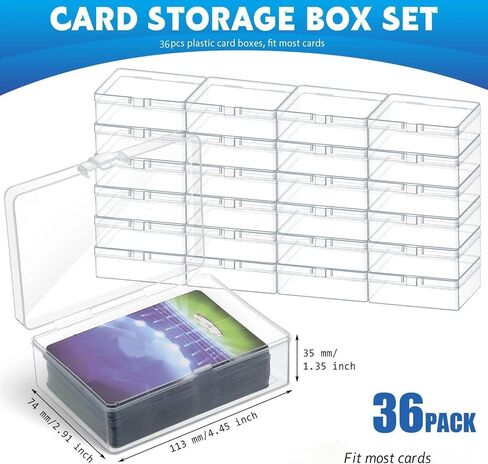 Vicenpal Playing Deck Card Storage Box Plastic Card Boxes Compatible with 100 Mtg Holder Storage Case 4.3 x 2.95 x 2.2 Inches Organizer Snap Closed for Trading Card Games Card Collector (36 Pcs) in Kuwait