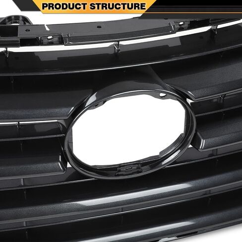 Front Grille Shell Insert Compatible with Lexus NX200t NX300h 2015-2017 LX1200172 5311178010 Black in Saudi Arabia