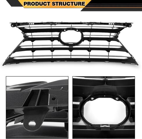Front Grille Shell Insert Compatible with Lexus NX200t NX300h 2015-2017 LX1200172 5311178010 Black in Saudi Arabia