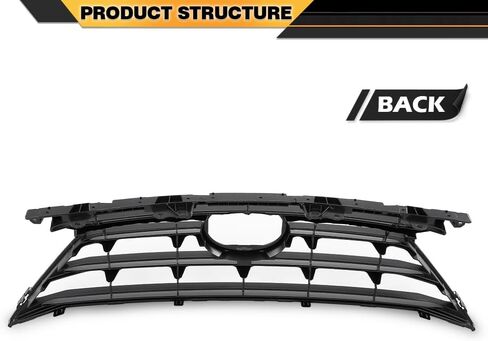 Front Grille Shell Insert Compatible with Lexus NX200t NX300h 2015-2017 LX1200172 5311178010 Black in Saudi Arabia