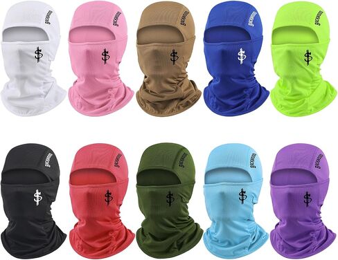 10 Pack Ski Mask Balaclava Face Mask, Breathable Face Cover Windproof Neck Gaiter for Men Women Skiing Cycling Fishing in Saudi Arabia