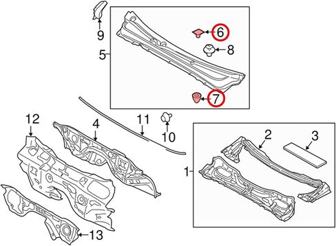 OAUTOO 20Sets Cowl Panel Retainer Clip for Subaru 91486KJ010, 91486FL020 Ascent, BRZ, Crosstrek, Forester, Impreza, Legacy, Outback, STI, WRX in Saudi Arabia