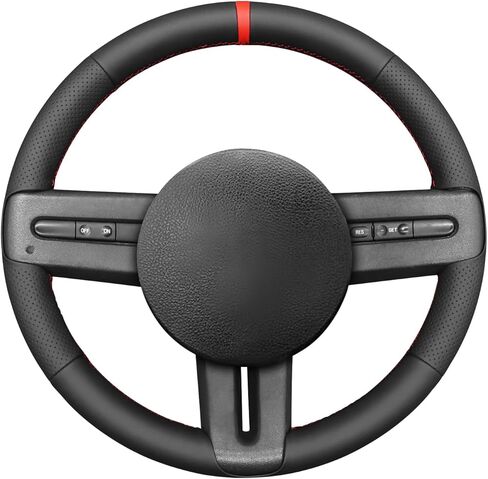 MEWANT Hand Stitch Black Genuine Leather Steering Wheel Cover for Ford Mustang 2005-2012 DIY Steering Wheel Protector in Saudi Arabia